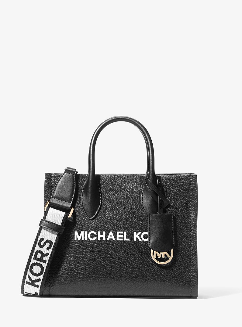 Mirella Small Pebbled Leather Crossbody Bag in BLACK | Michael Kors