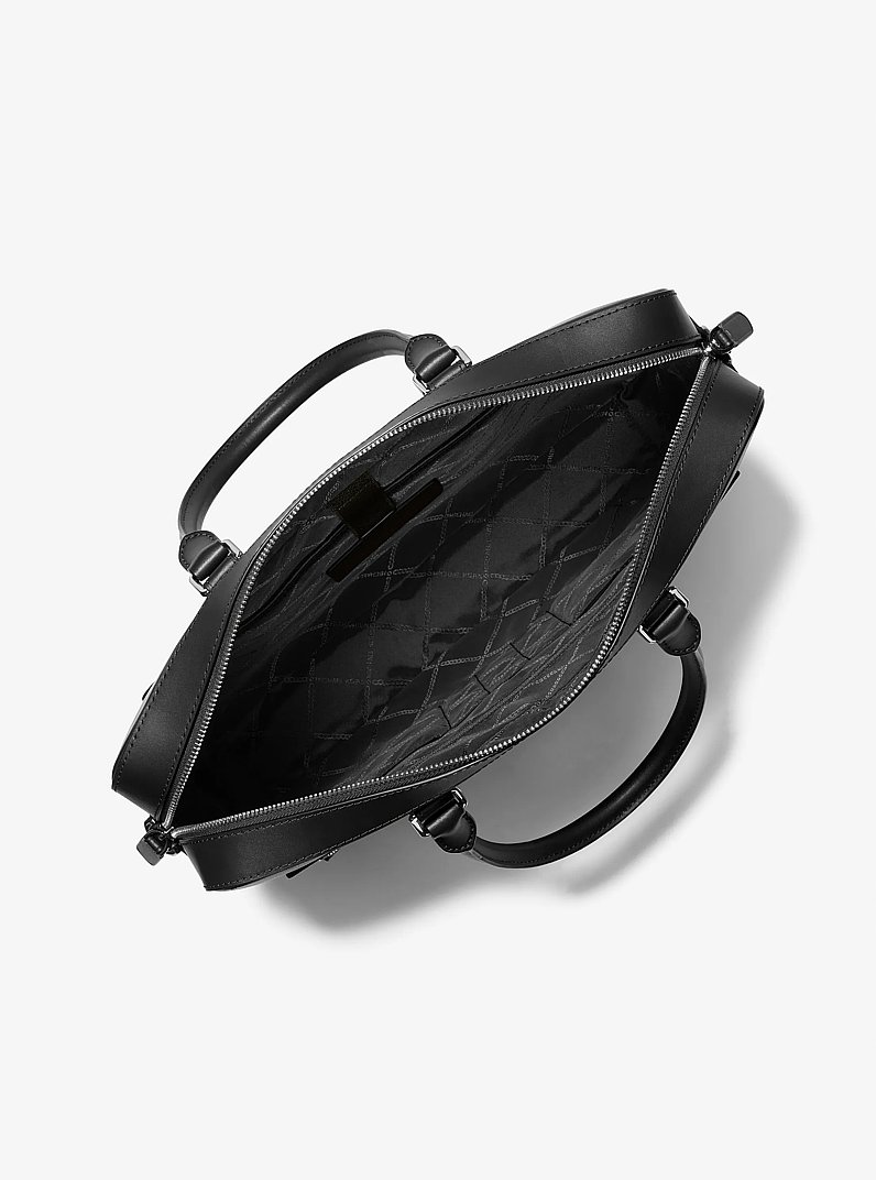 Varick Large Leather Briefcase in BLACK - Sale | Michael Kors [US]