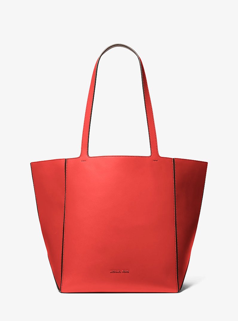 Jordi Large Leather Tote Bag in BURNT SIENNA | Michael Kors
