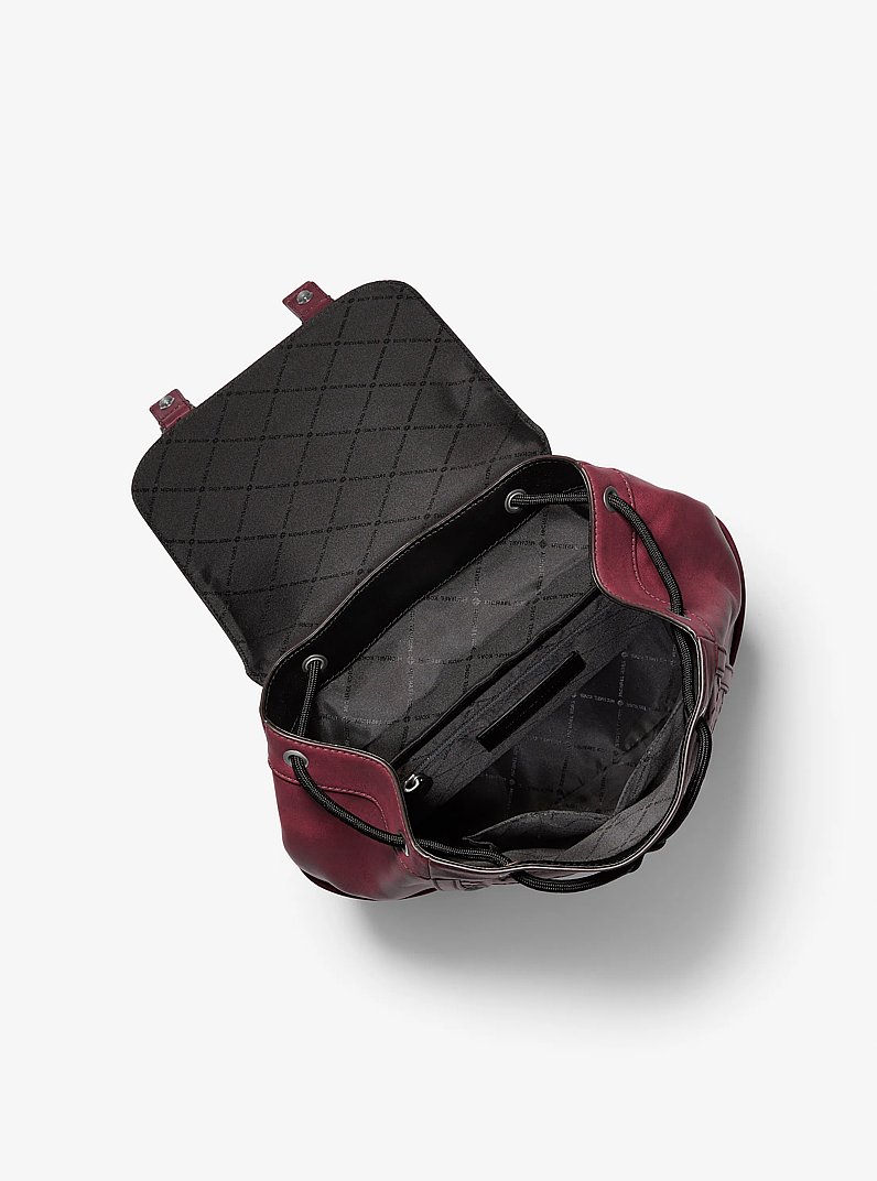 Colby Medium Logo Embossed Burnished Leather Backpack in OXBLOOD | Michael Kors