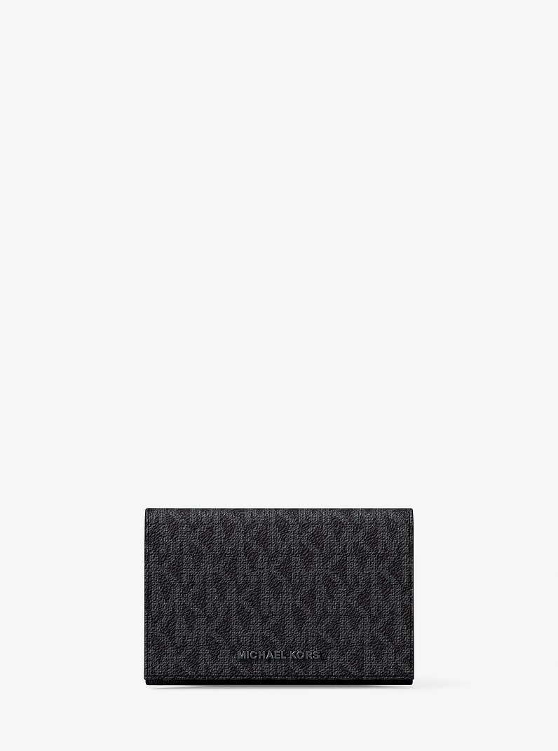 Hudson Signature Logo Card Case in BLACK | Michael Kors
