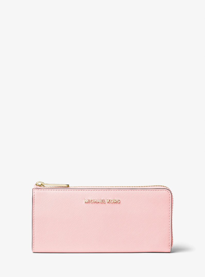Cartera Jet Set Travel grande de piel saffiano con media cremallera in ROS&Aacute;CEO POLVORIENTO | Michael Kors