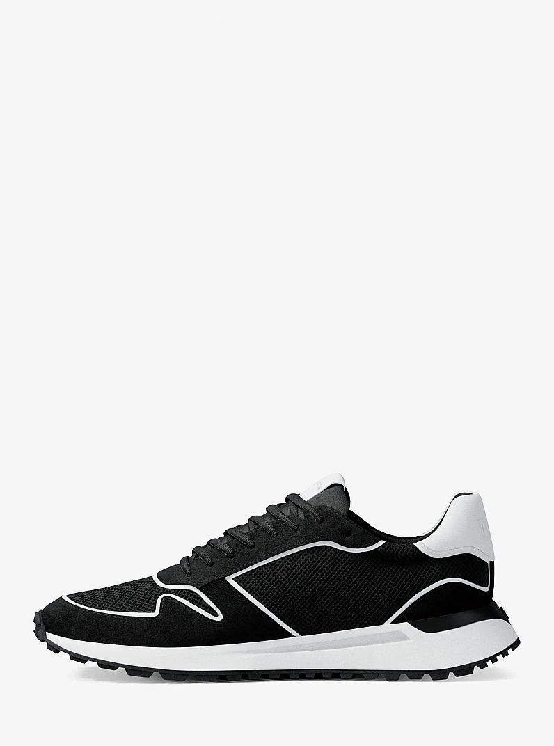 Dax Mixed-Media Trainer in BLACK | Michael Kors