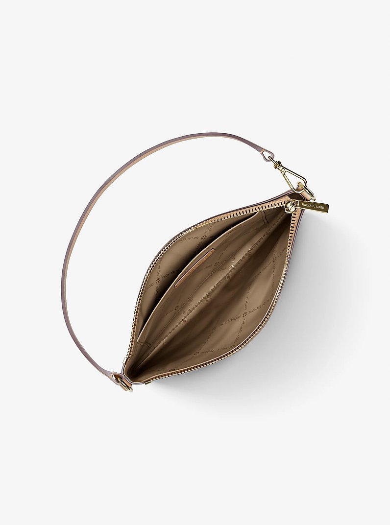 Jet Set Small Signature Logo Convertible Wristlet in CAMEL | Michael Kors