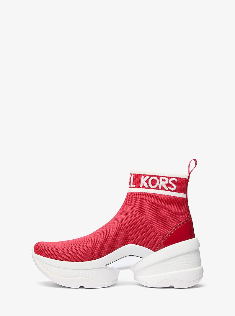 Olympia Stretch Knit Boot in BRIGHT RED | Michael Kors