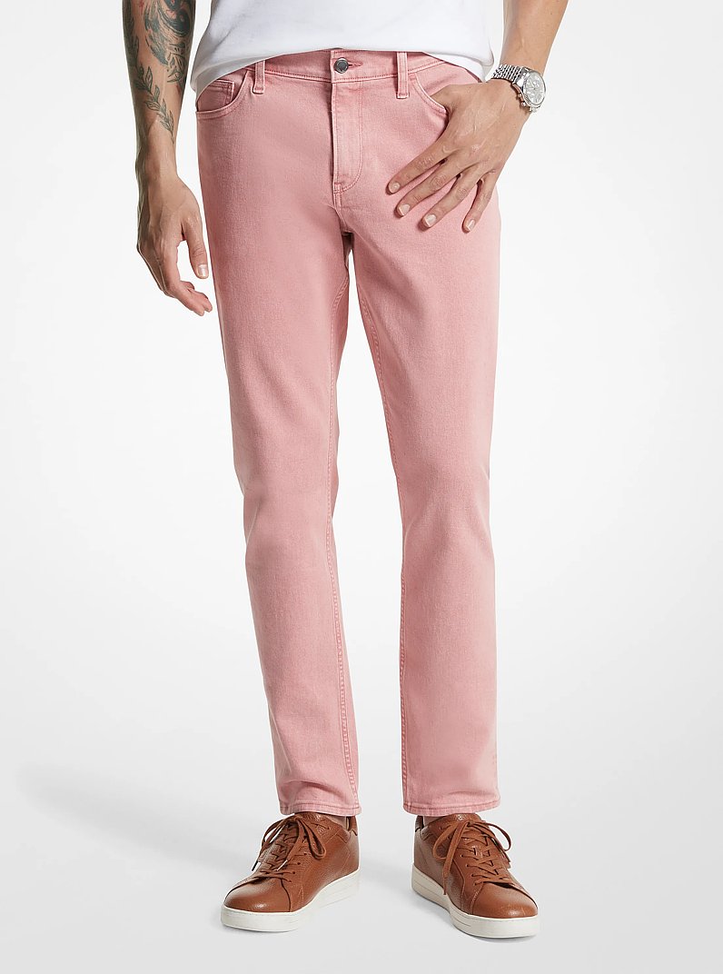 Parker Slim-Fit Pigment Dyed Stretch Cotton Pants in DUSTY ROSE | Michael Kors