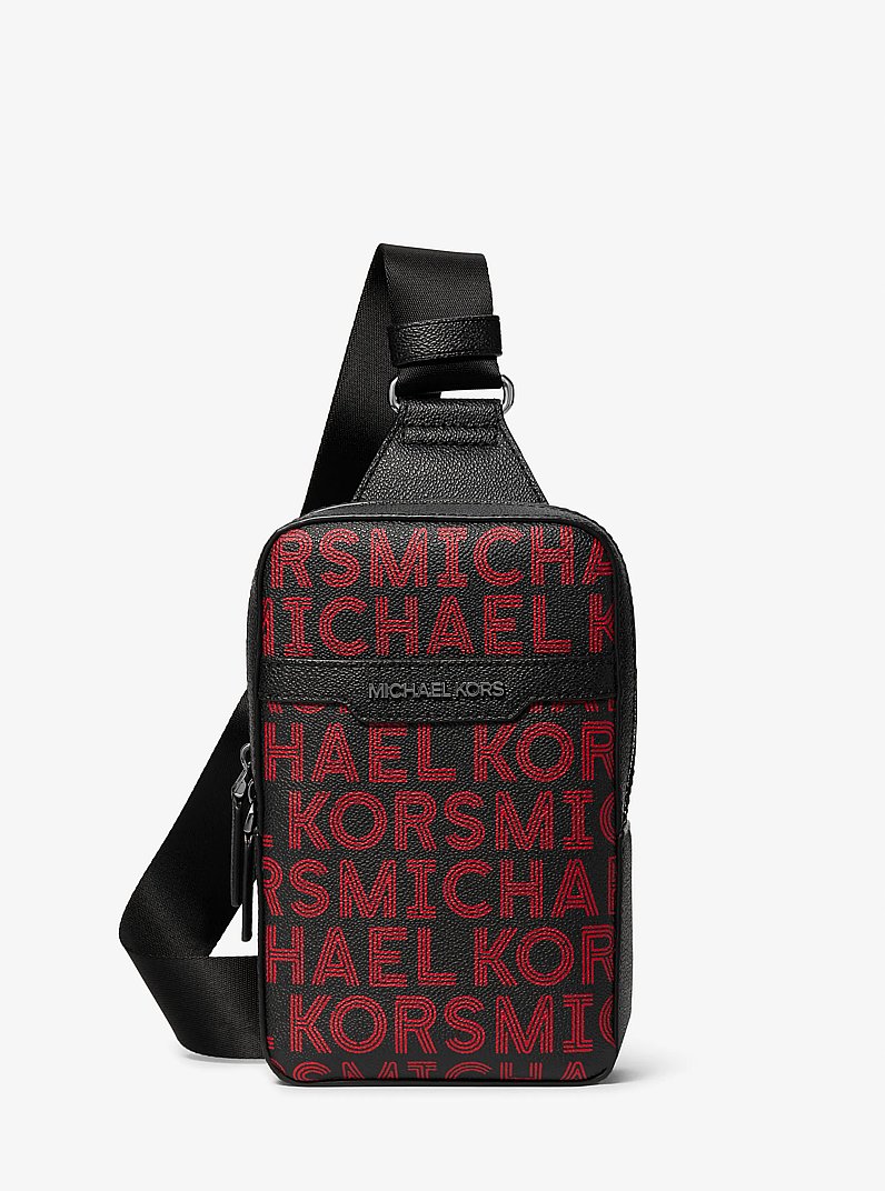 Cooper Medium Graphic Logo Sling Pack in BRIGHT RED | Michael Kors