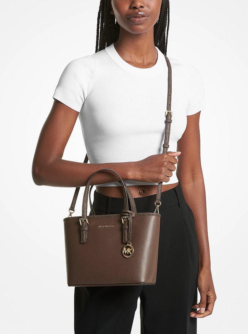 Jet Set Travel Extra-Small Top-Zip Tote Bag in MOCHA | Michael Kors
