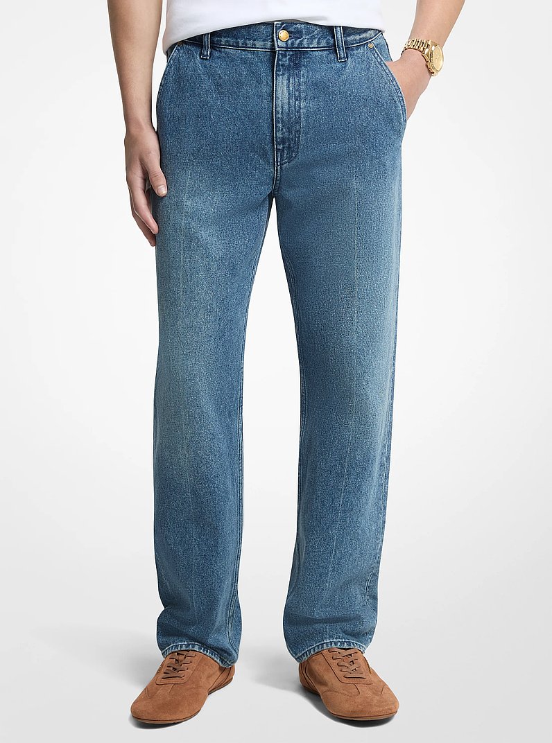 Finn Straight-Leg Denim Jeans in DUSK BLUE WASH | Michael Kors