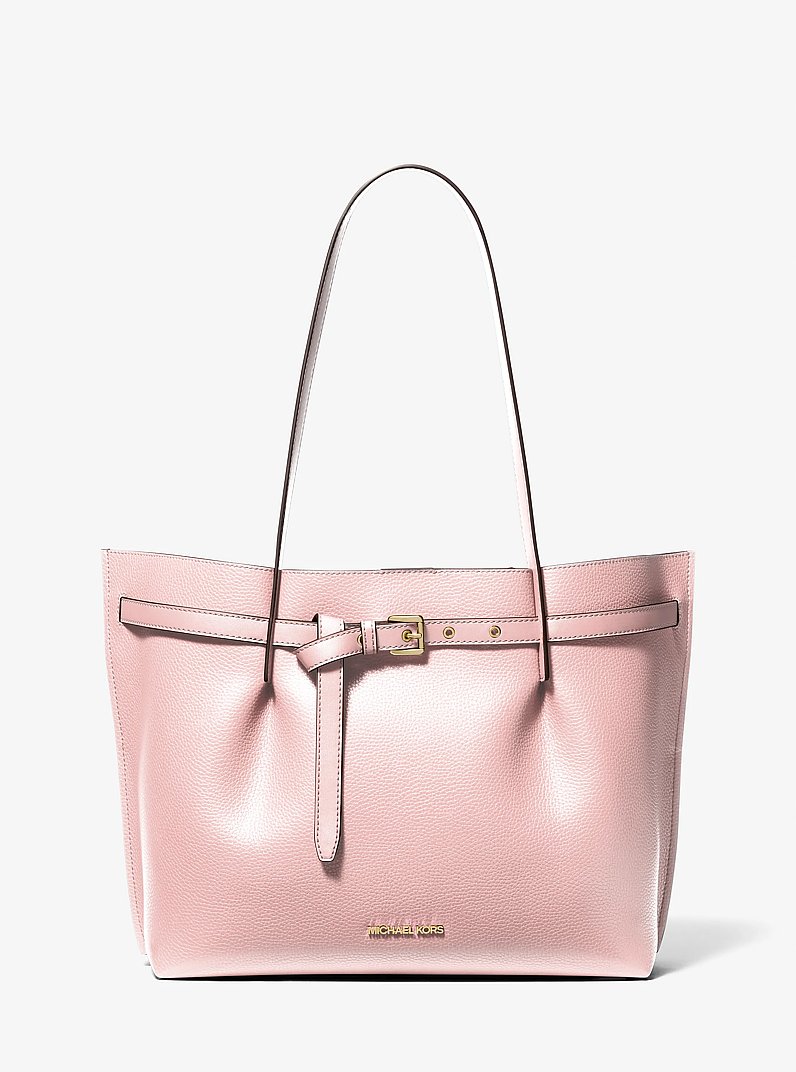 Emilia Large Pebbled Leather Tote Bag in POWDER BLUSH | Michael Kors