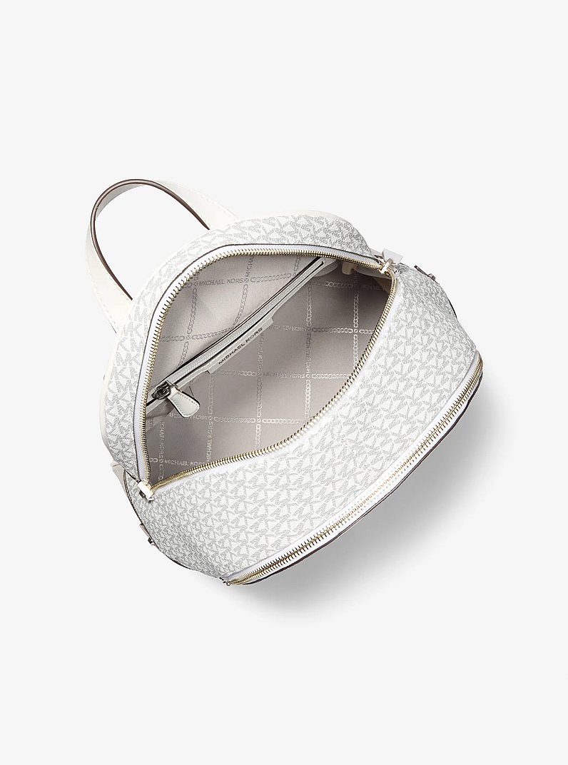 Rhea Medium Color-Block Logo Backpack in OPT/ALLUM | Michael Kors