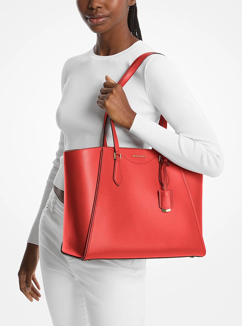 Taryn Large Leather Tote Bag in BURNT SIENNA | Michael Kors