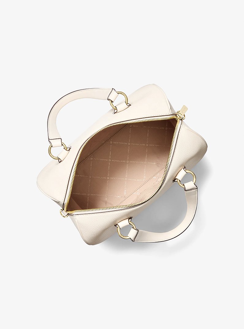 Grayson Medium Pebbled Leather Duffel Bag in LT CREAM | Michael Kors