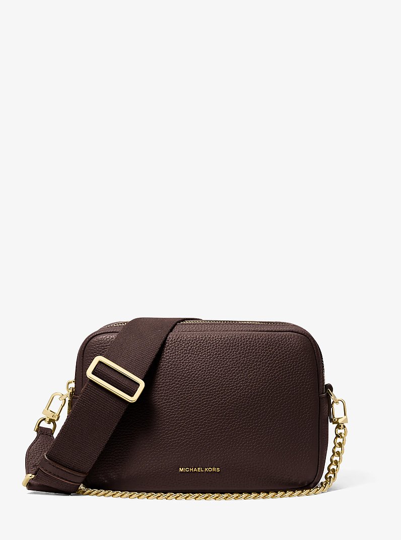 Bryant Medium Pebbled Leather Camera Crossbody Bag in CHOCOLATE | Michael Kors