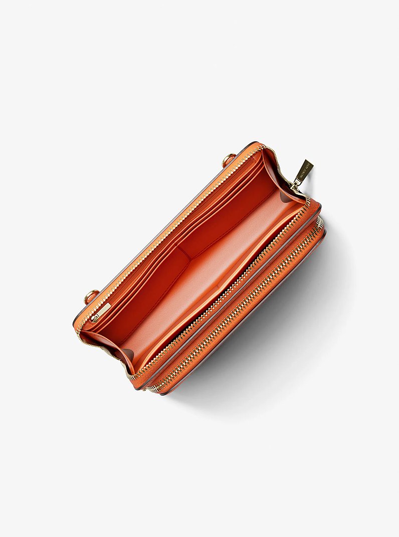 Borsa a tracolla continental Jet Set grande con logo in MIMOSA | Michael Kors