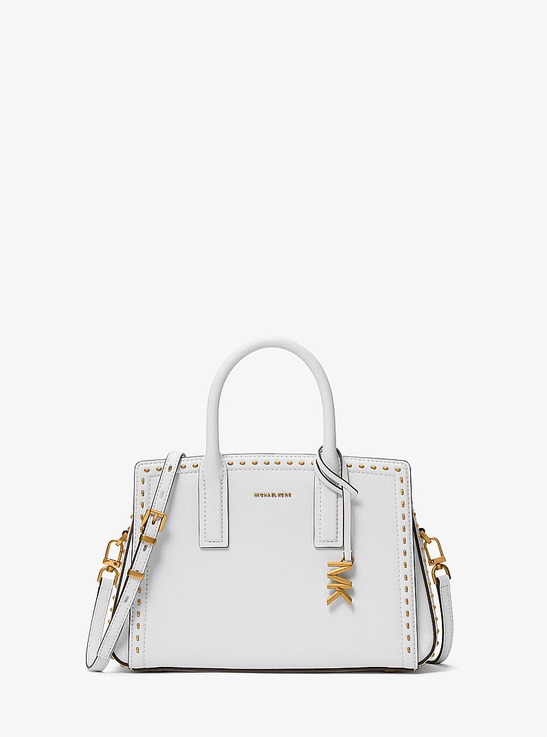 Petit sac Laila en cuir clout&eacute; in BLANC OPTIQUE | Michael Kors