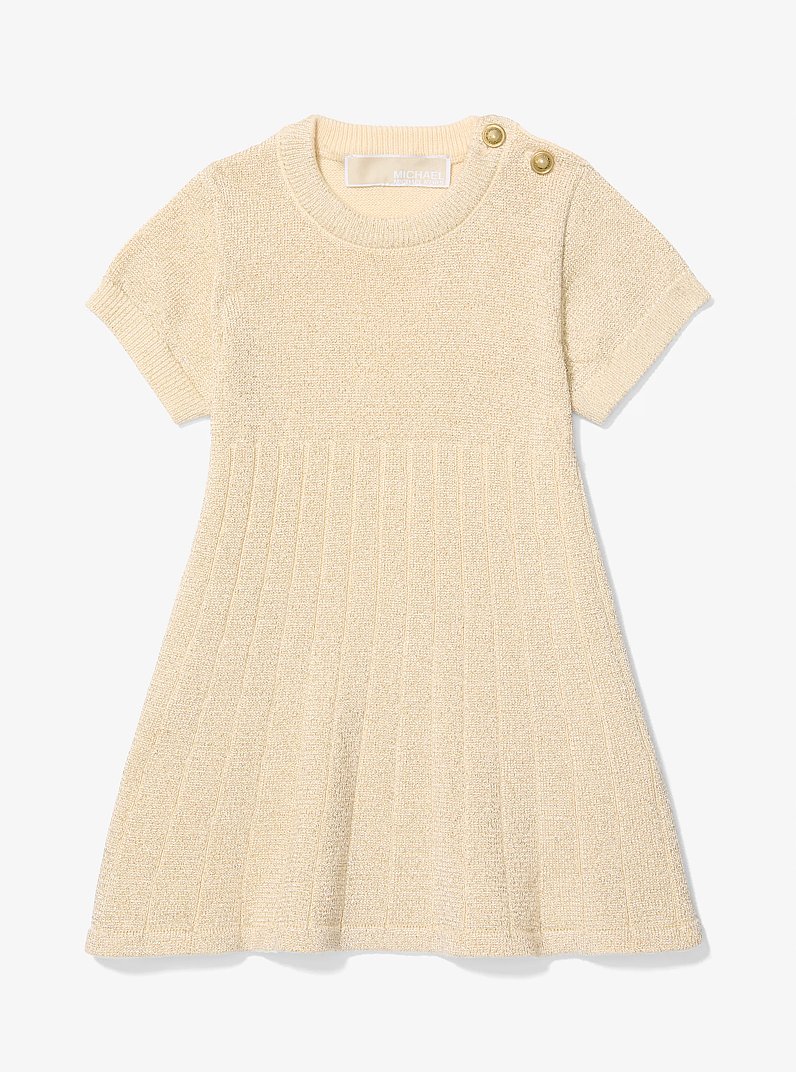 Metallic Cotton Blend Baby Dress in GOLD | Michael Kors