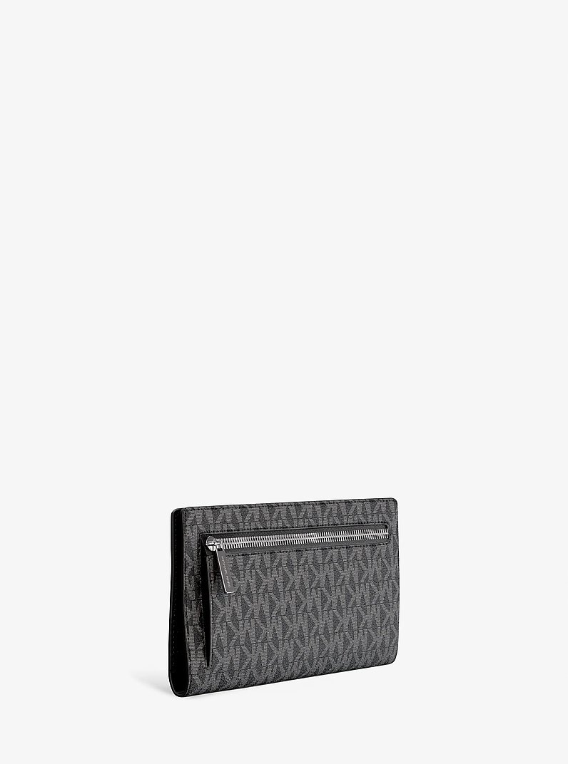 Carson Large Signature Logo Wallet in BLACK | Michael Kors