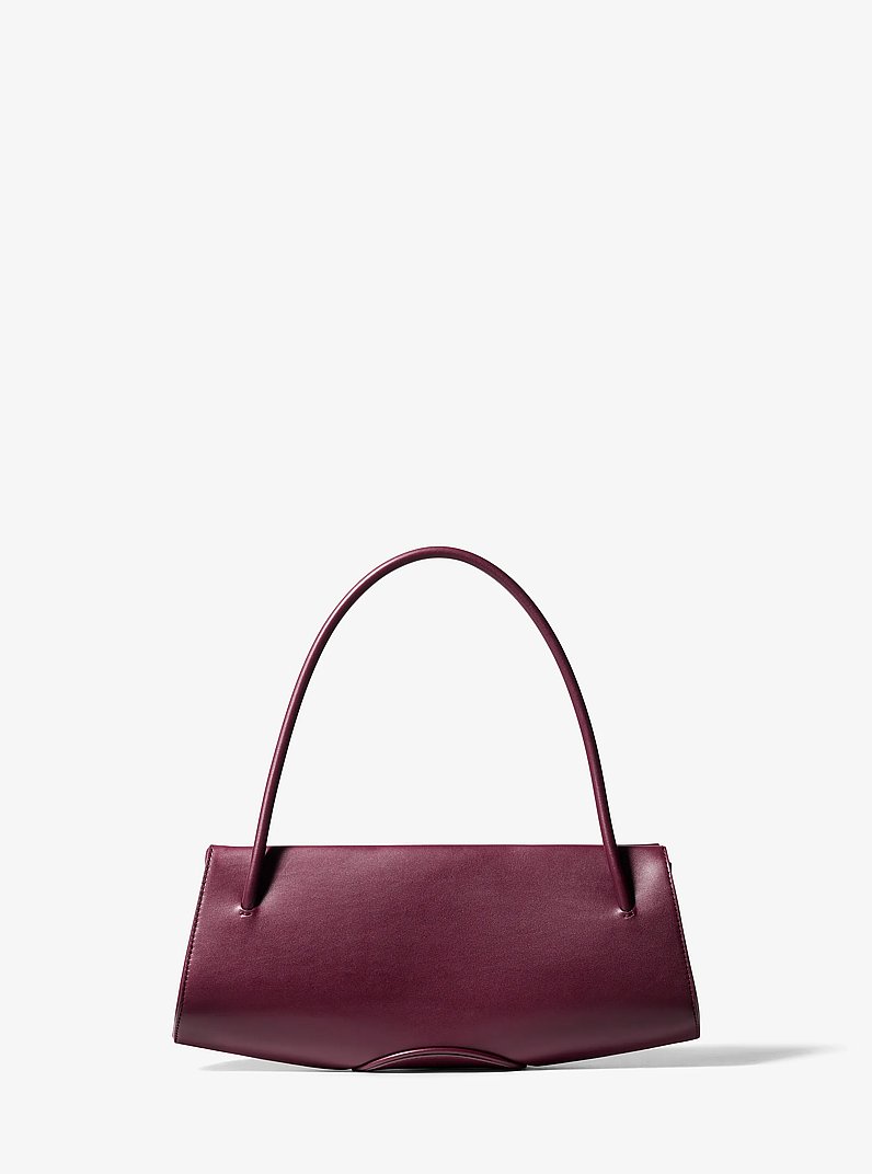 Anna Slim Leather Frame Bag in WINE | Michael Kors