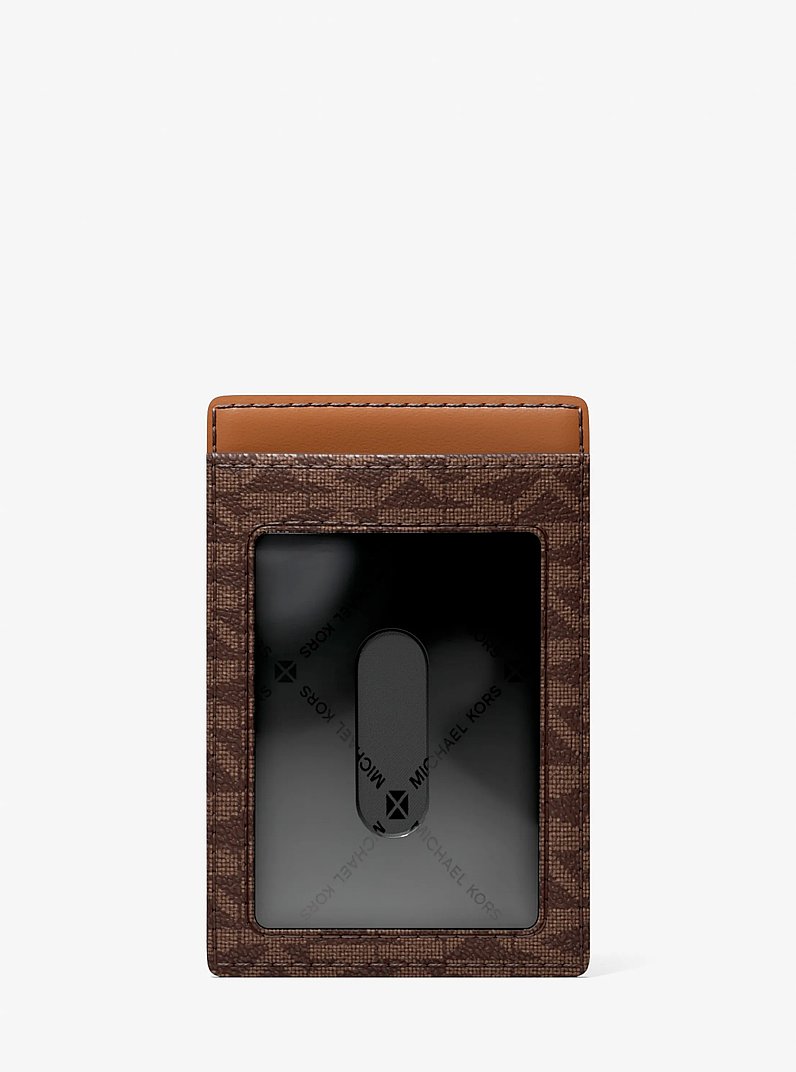 Hudson Signature Logo Card Case in BROWN/LUGGAGE | Michael Kors