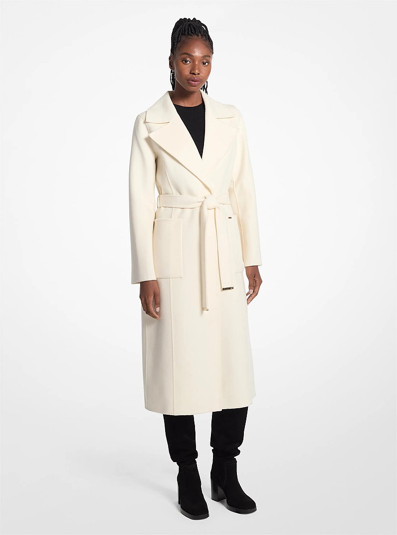 Wool Blend Trench Coat in BONE | Michael Kors