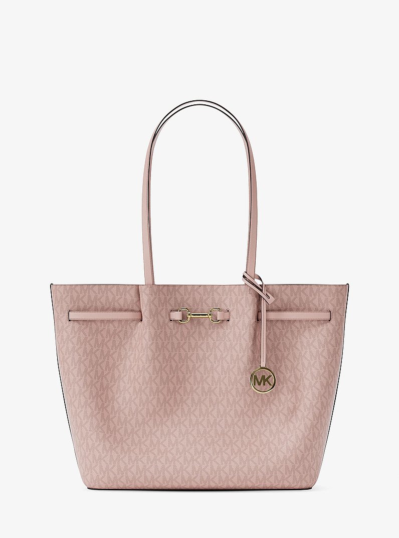 Carson Large Signature Logo Tote Bag in POWDER BLUSH | Michael Kors