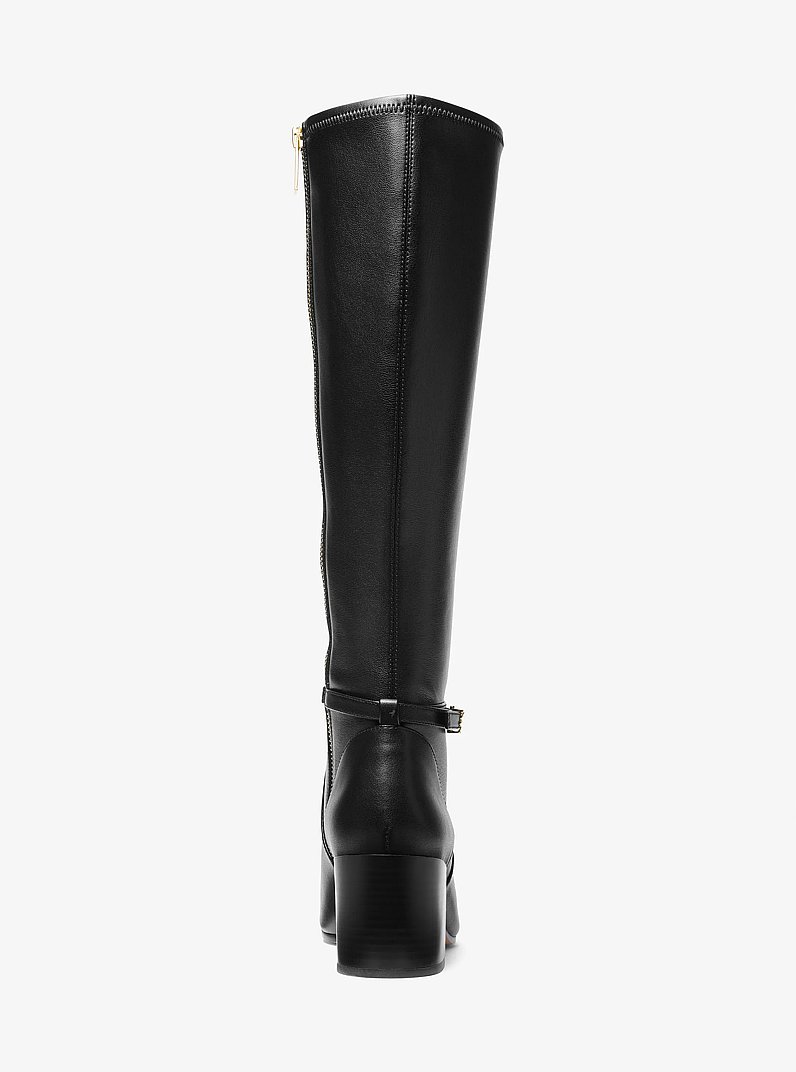Ella Wide Calf Block Heel Boot in BLACK | Michael Kors
