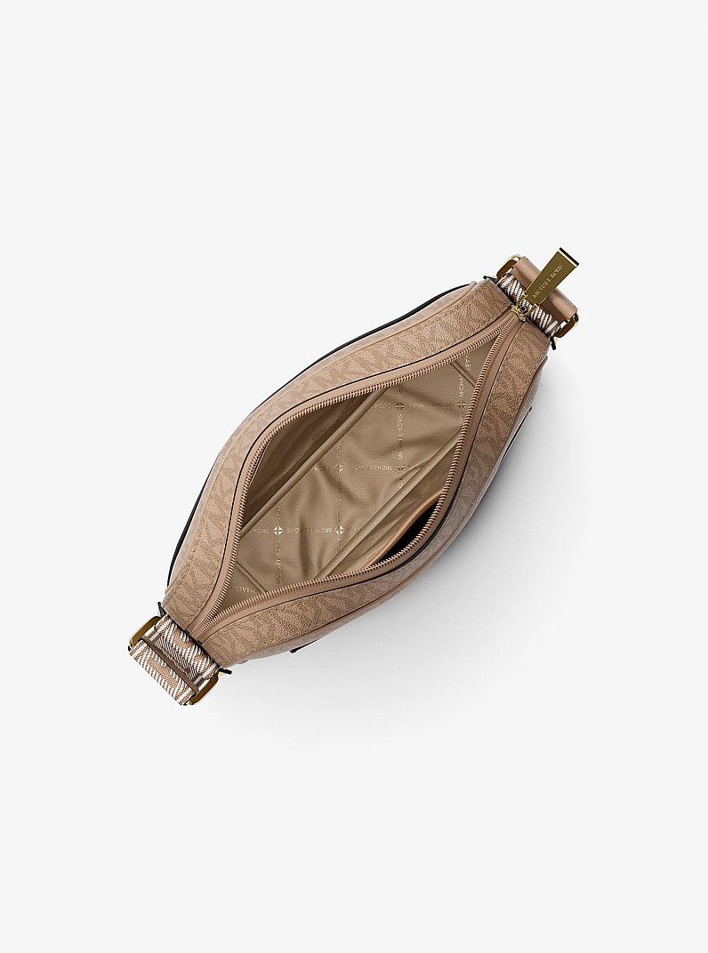 Maeve Large Signature Logo Crossbody Bag in KHAKI | Michael Kors