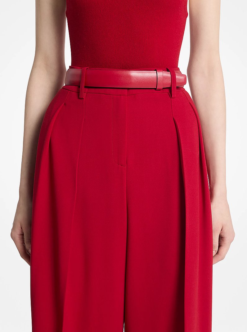 Alessandra Leather Belt in RUBY | Michael Kors