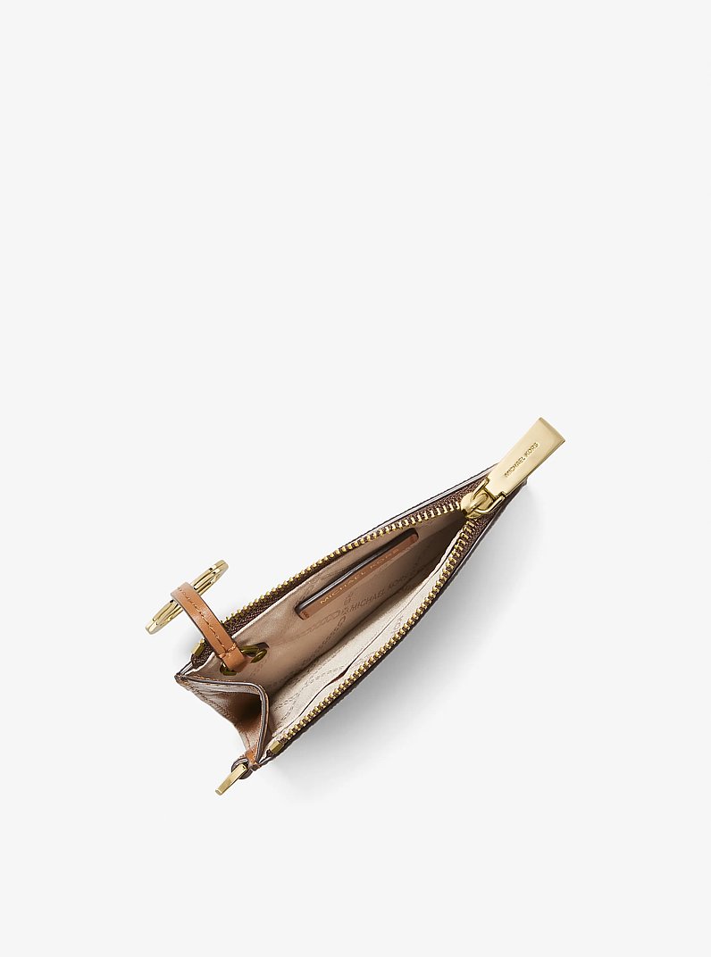 Small Logo Coin Wristlet in BROWN | Michael Kors