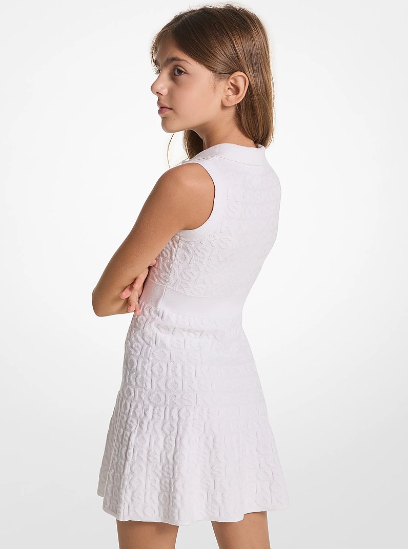 Robe polo KORS en tricot extensible &agrave; fermeture &eacute;clair in BLANC CASS&Eacute; | Michael Kors