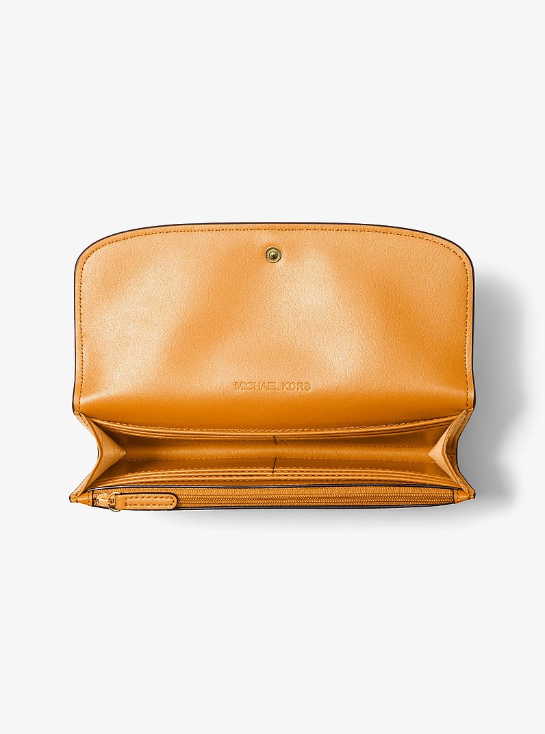 Hamilton Large Leather Continental Wallet in POP ORANGE | Michael Kors