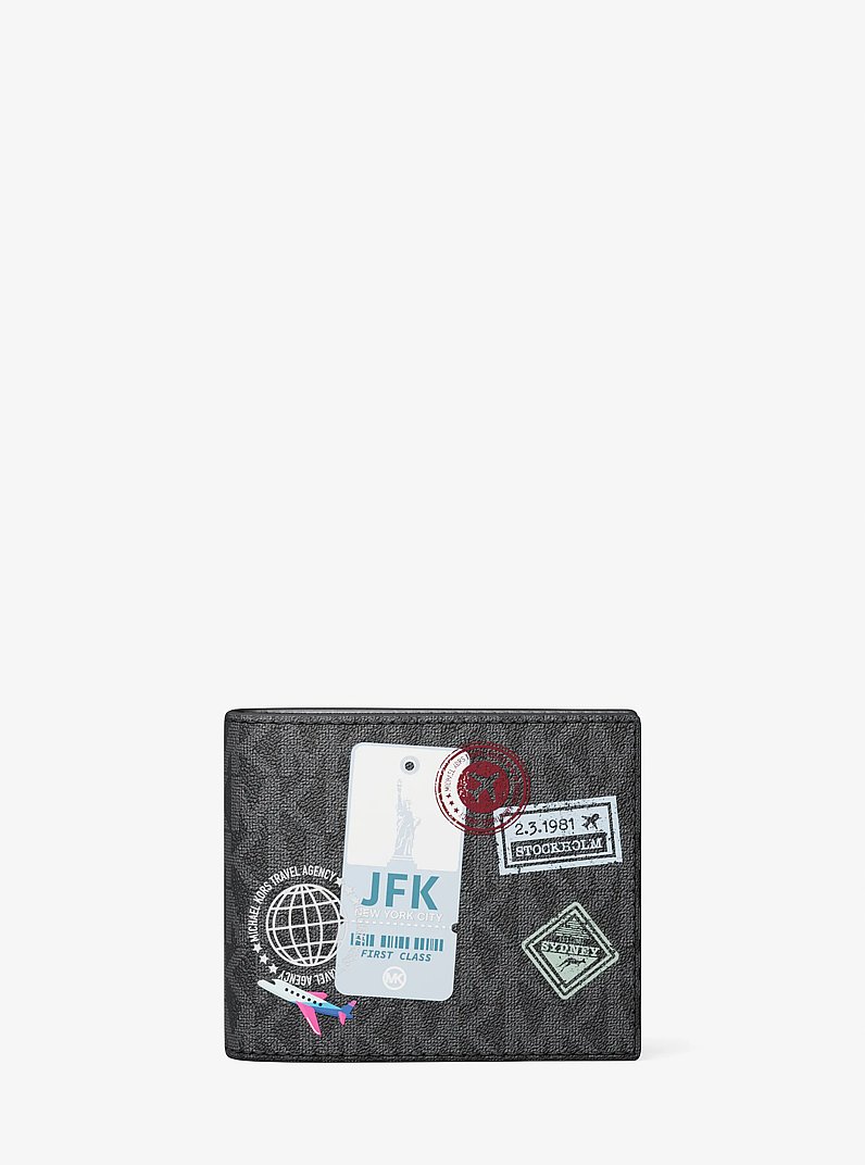 Cooper Embellished Signature Logo Billfold Wallet in BLACK | Michael Kors
