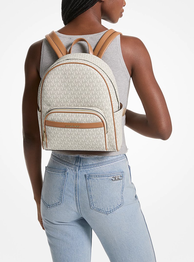 Bex Medium Signature Logo Backpack in VANILLA/ACORN | Michael Kors