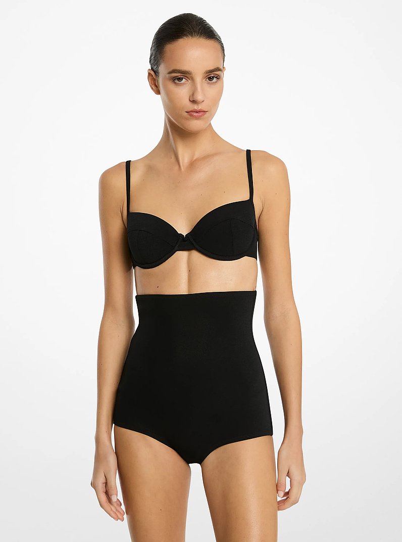 Bikini de crep&eacute; el&aacute;stico in NEGRO | Michael Kors