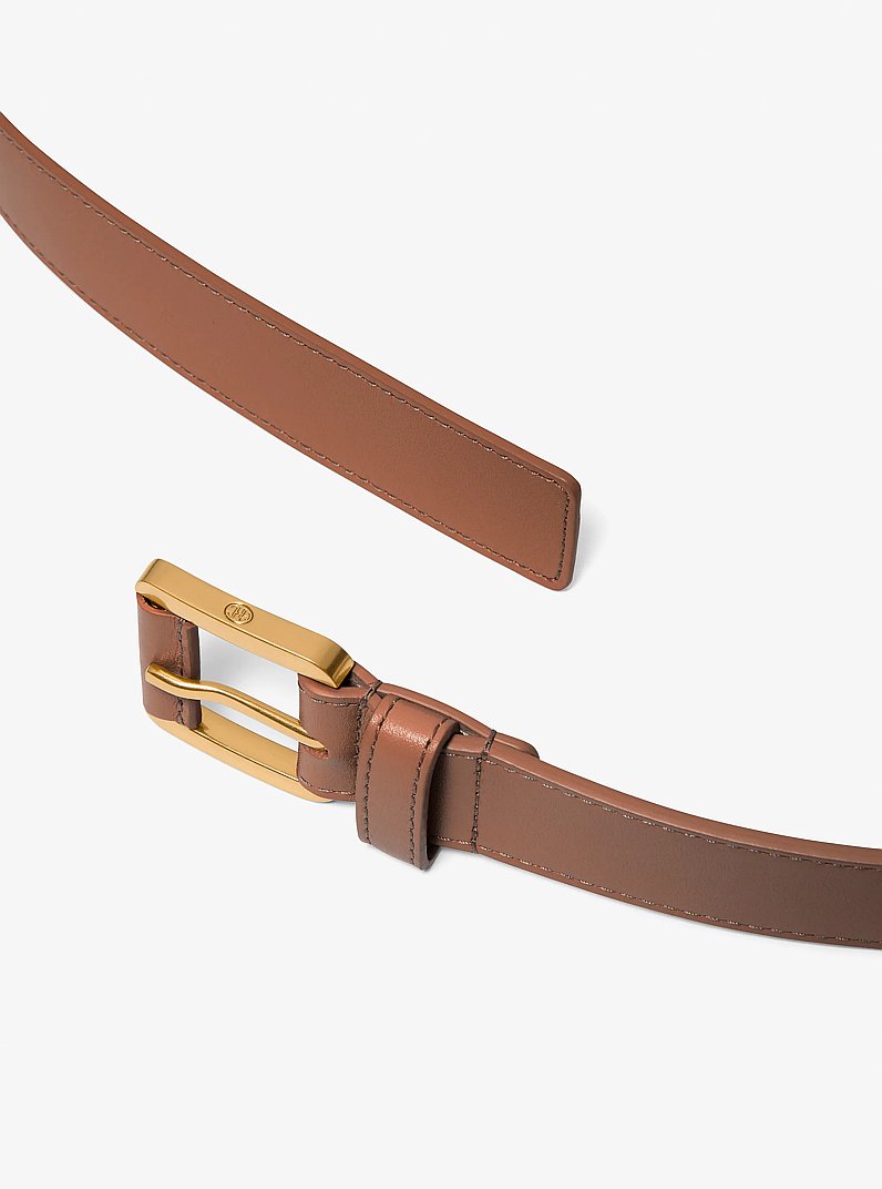 Jodi Leather Trouser Belt in BRANCH | Michael Kors
