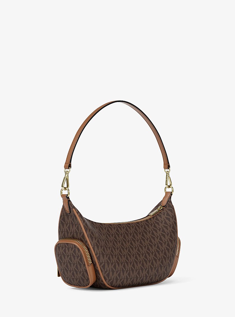 Merritt Small Signature Logo Convertible Shoulder Bag in BROWN | Michael Kors