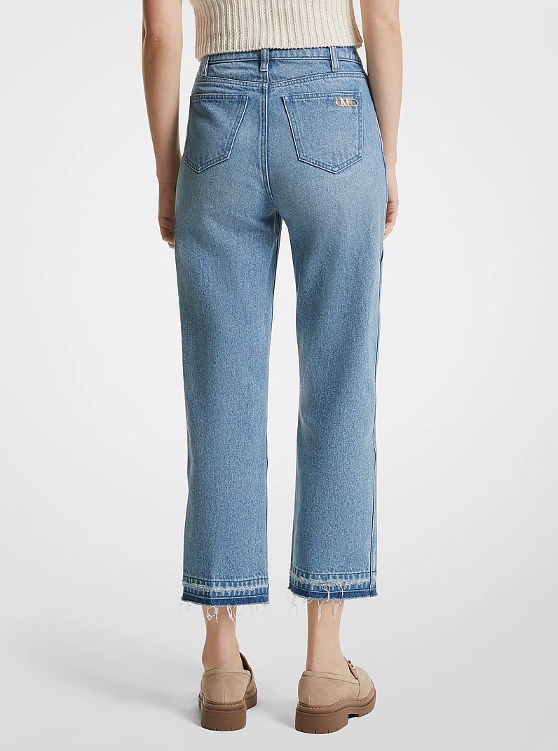 Cropped Denim Flared Jeans