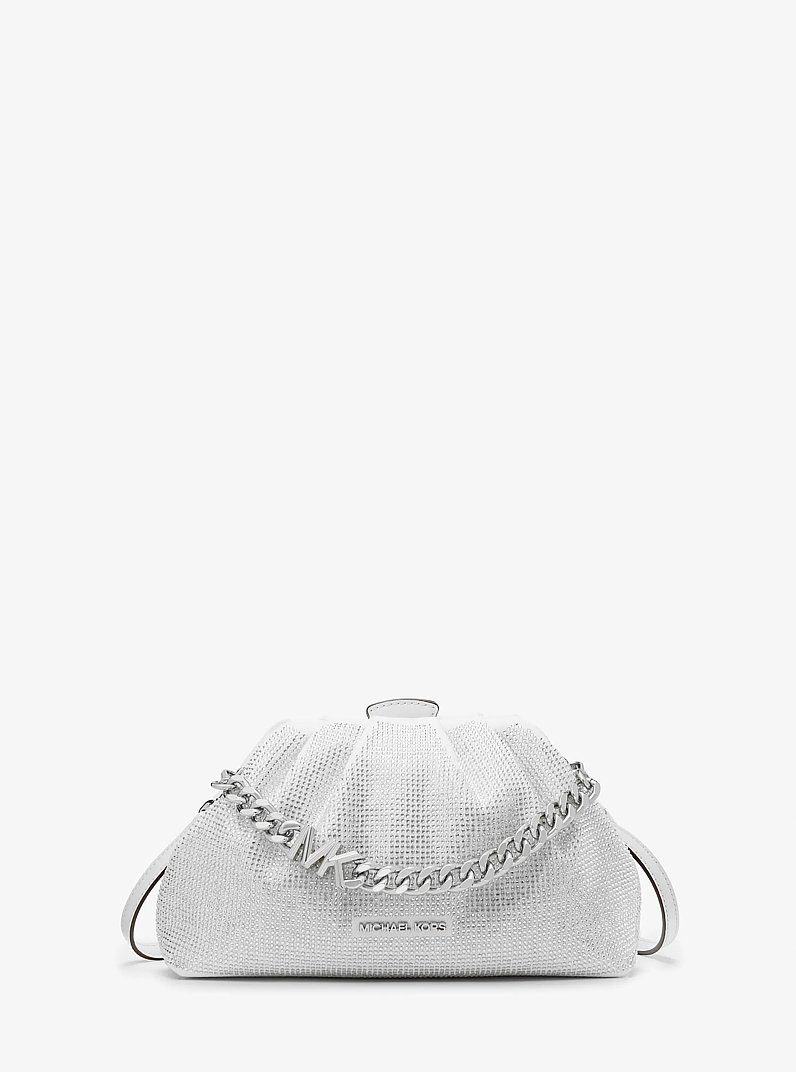 Nola Small Crystal Embellished Washed Denim Crossbody Bag
