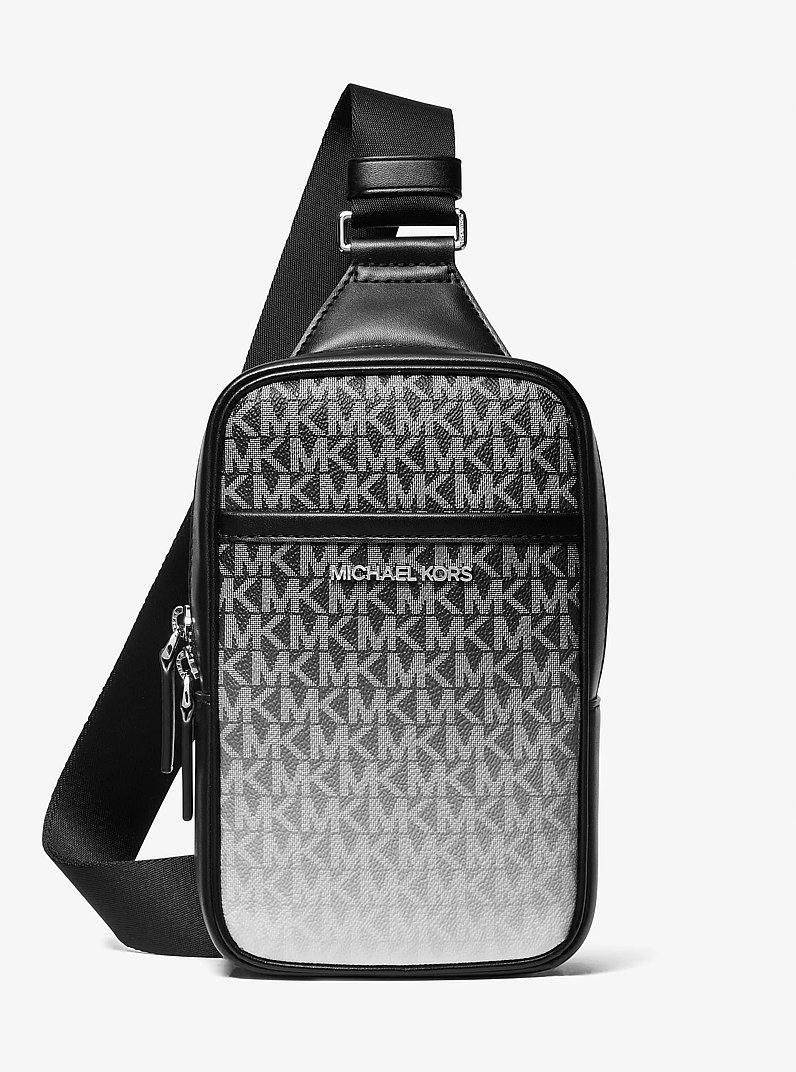 Cooper Medium Ombr&eacute; Logo Sling Pack in BLACK | Michael Kors