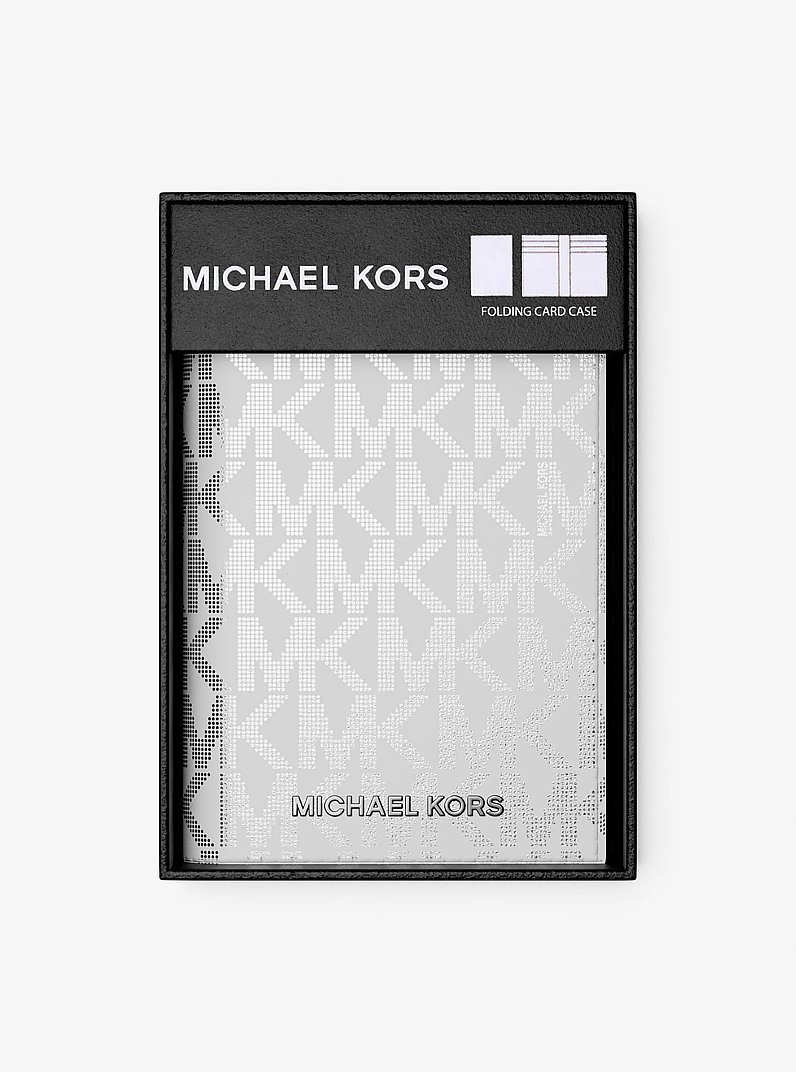 Hudson Metallic Signature Logo Folding Card Case