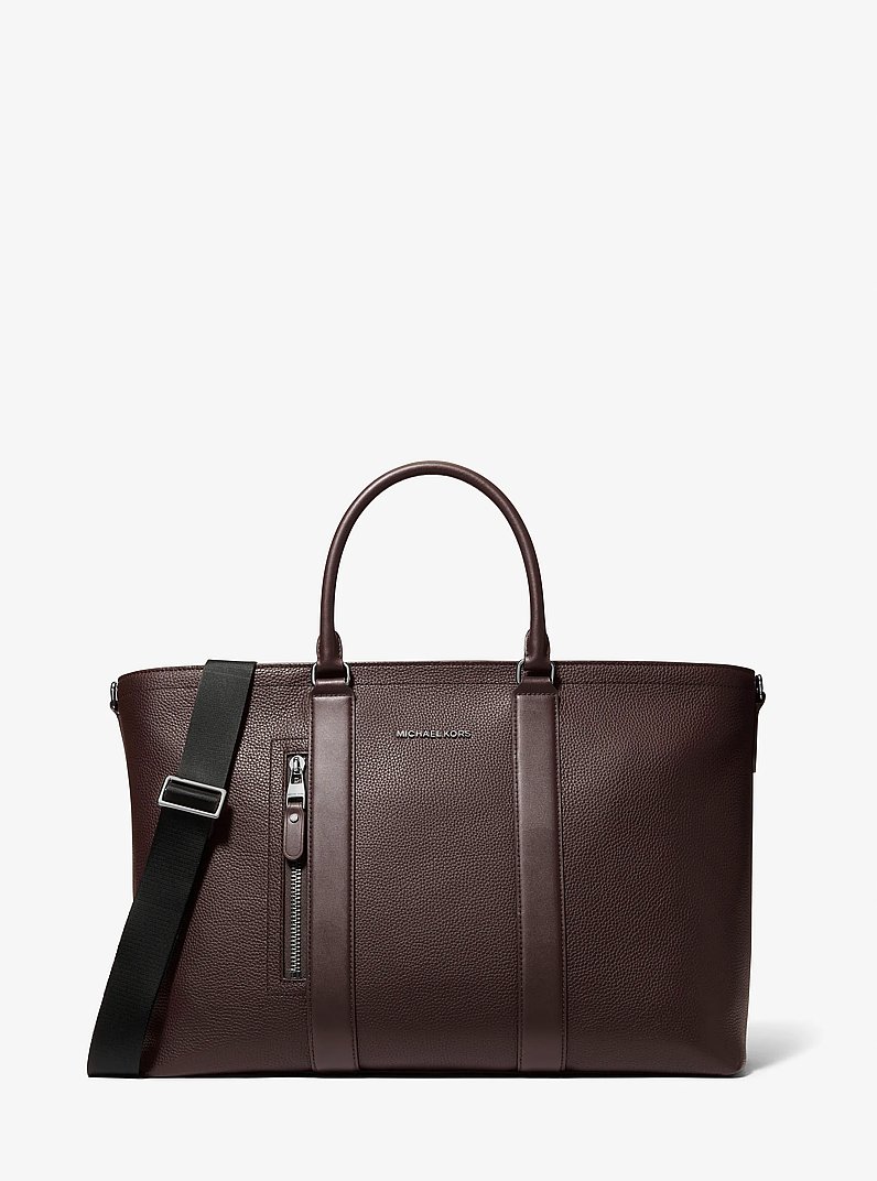 Hudson Pebbled Leather Tote Bag in CHOCOLATE | Michael Kors