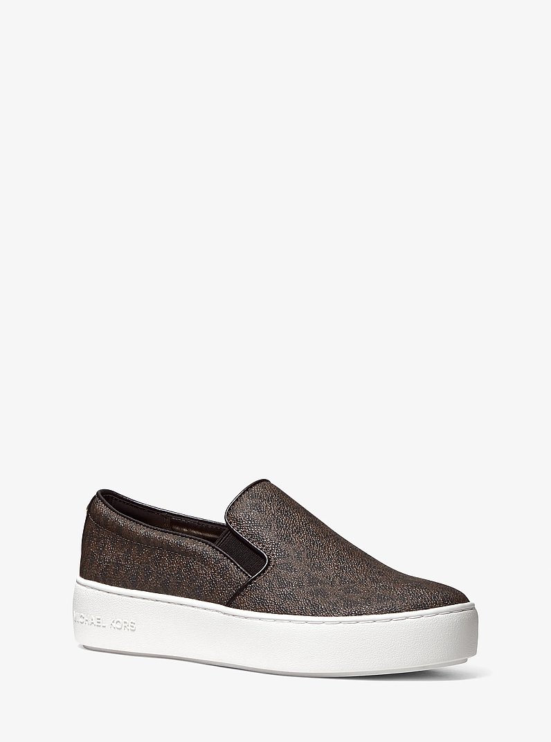Trent Logo Slip-On Sneaker in BROWN | Michael Kors