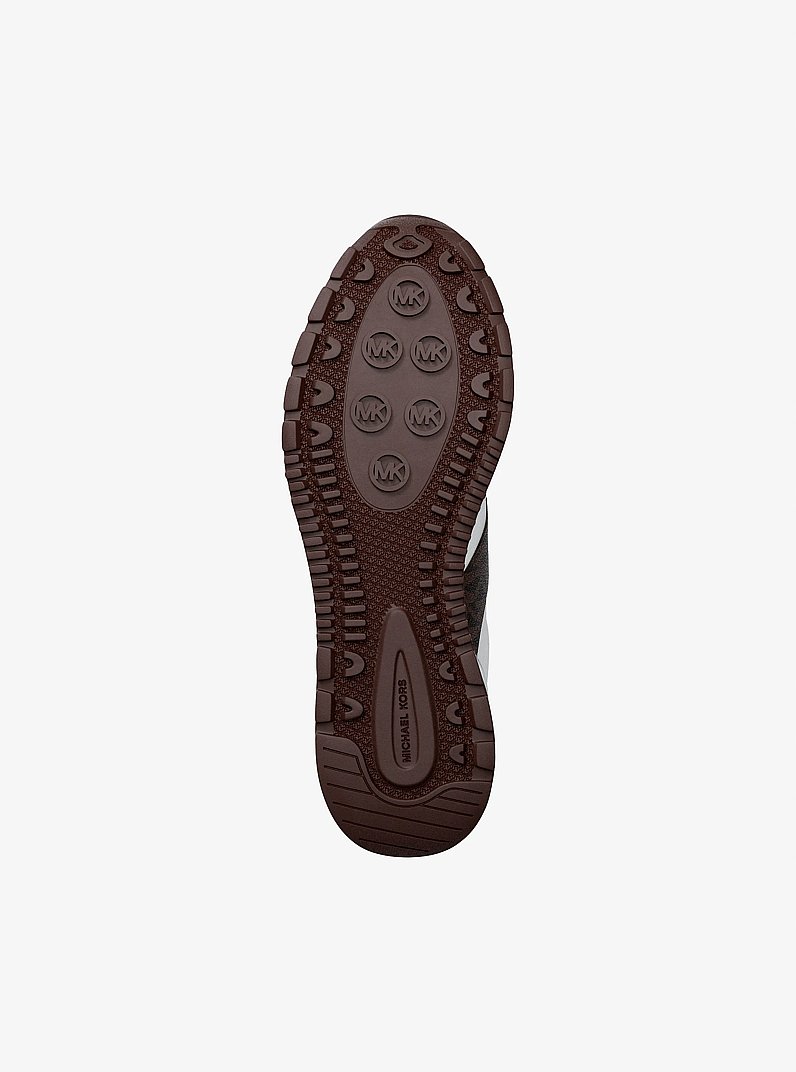 Remy Mixed-Media Trainer in OP WHT/BROWN | Michael Kors