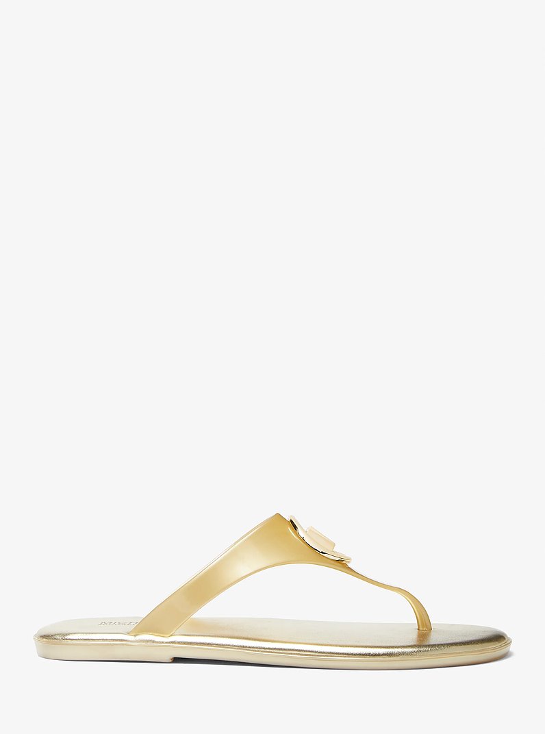 Carmen Metallic PVC Jelly Sandal in PALE GOLD | Michael Kors