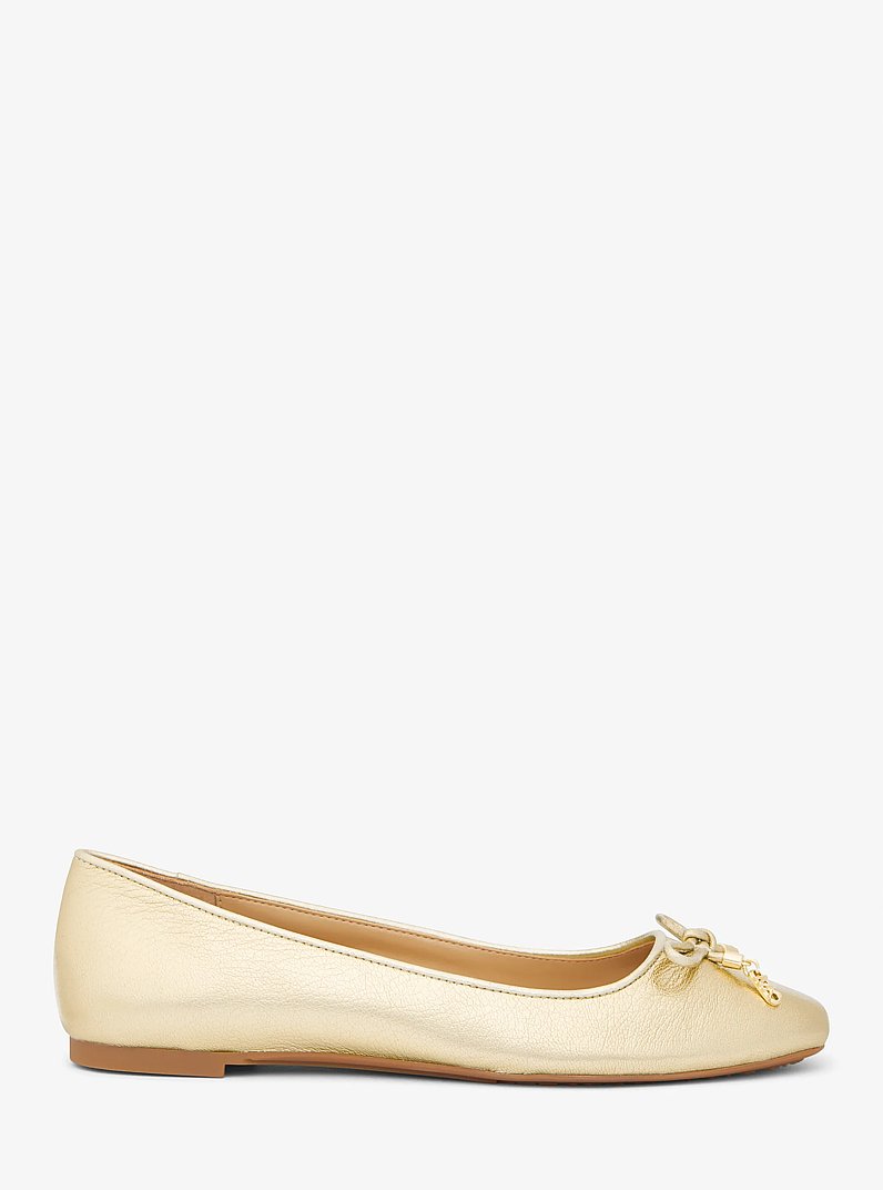 Ballerina Nori aus Leder in Metallic-Optik