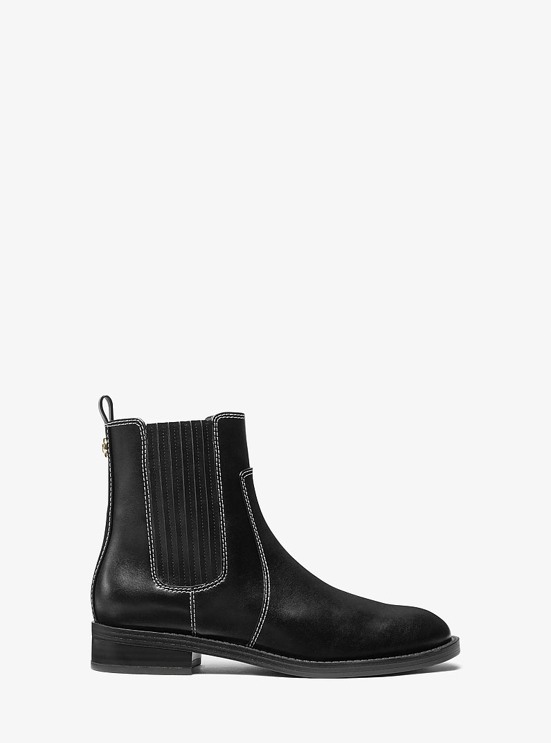 Ella Contrast-Stitched Chelsea Boot in BLACK | Michael Kors