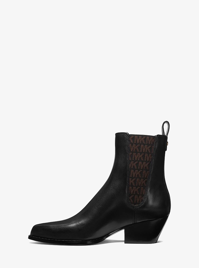 Kinlee Leather and Stretch Knit Ankle Boot