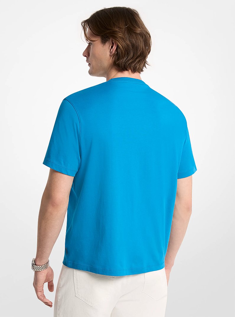 Color-Block Kors Cotton T-Shirt in TURQUOISE | Michael Kors