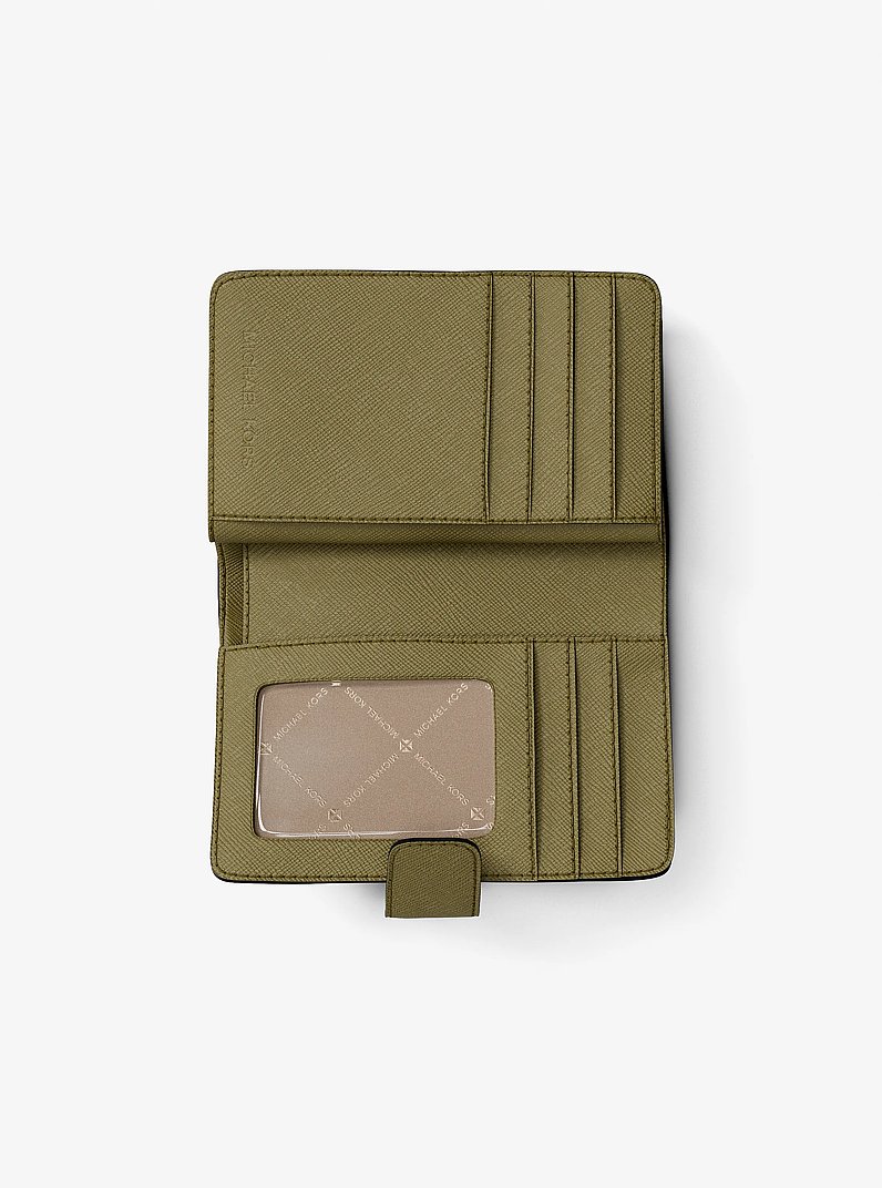 Cartera mediana de piel de grano cruzado in OREGANO | Michael Kors